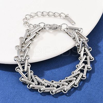 304 Stainless Steel Link Chain Bracelets for Women BJEW-C113-01P-1