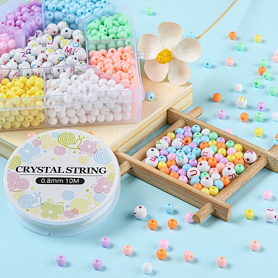 DIY Round Letter Beads Bracelet Making Kit DIY-YW0004-96-1