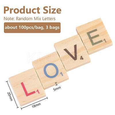 Random Mixed Capital Letters or Unfinished Blank Wooden Scrabble Tiles DIY-WH0162-89-1