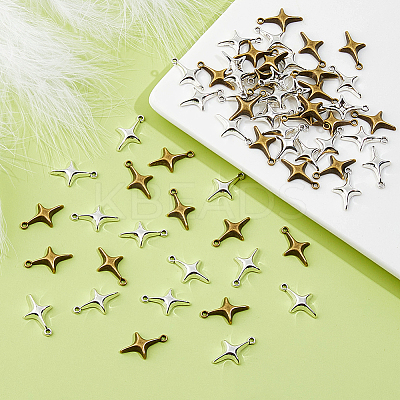 160Pcs 2 Colors Tibetan Style Alloy Pendants TIBE-DC0001-21-1