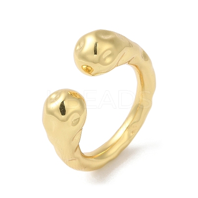Rack Plating Brass Open Cuff Rings for Women RJEW-S407-06G-1