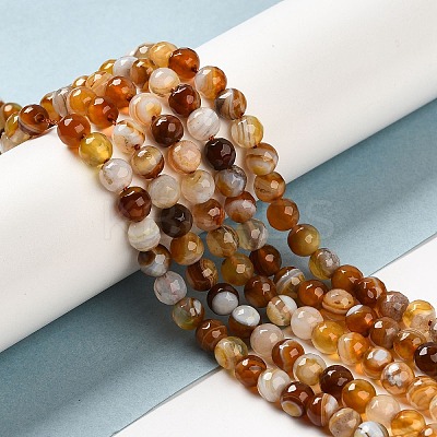 Natural Striped Agate/Banded Agate Beads Strands G-A246-8mm-10-1