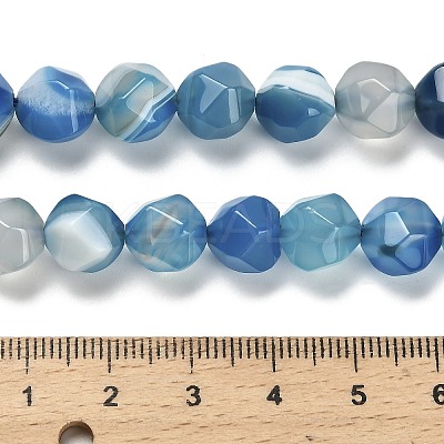 Dyed Natural Banded Agate Beads Strands G-G203-08B-1
