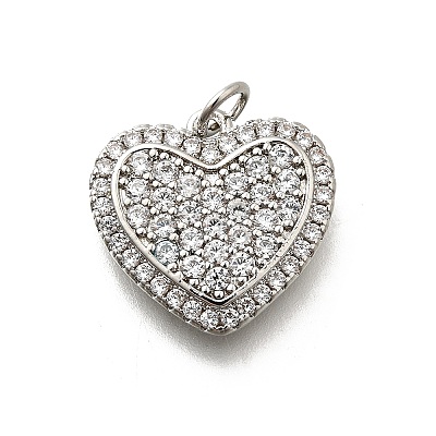 Brass Micro Pave Cubic Zirconia Pendants KK-P295-24P-1