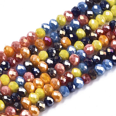 Electroplate Glass Beads Strands EGLA-S192-001A-B04-1