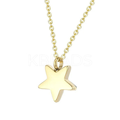 Star Stainless Steel Pendant Necklace PW-WG9E3BB-02-1