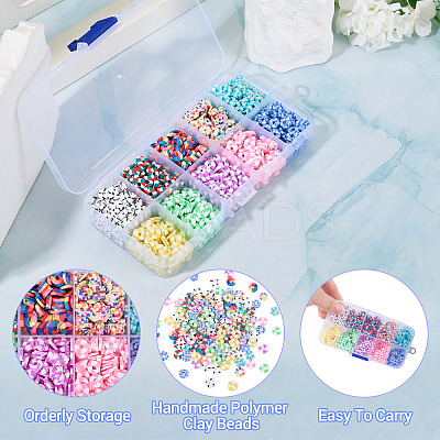 70G 10 Colors Handmade Polymer Clay Beads CLAY-TA0001-76-1