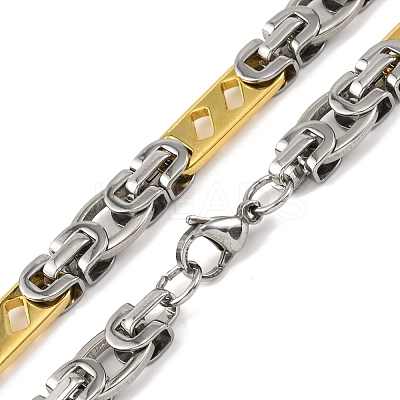 201 Stainless Steel Links Chain Necklace NJEW-F22-39K-GP-1