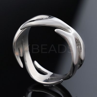 Fire Shaped 304 Stainless Steel Finger Rings FS-WG492AF-01-1
