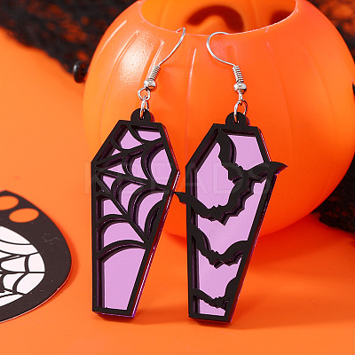Halloween Coffin Acrylic Dangle Earrings FS-WG35652-04-1