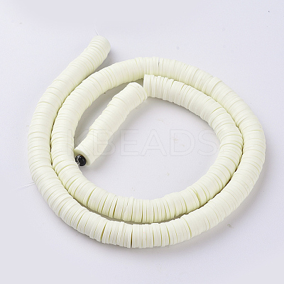 Flat Round Handmade Polymer Clay Beads CLAY-R067-6.0mm-21-1