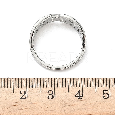 304 Stainless Steel Cubic Zirconia Finger Rings for Women RJEW-F189-03P-1