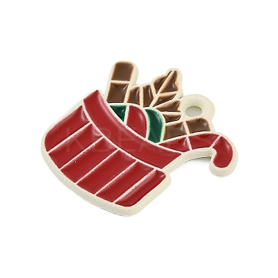 Christmas Theme Spray Painted Alloy Enamel Pendants ENAM-Z020-01E-1