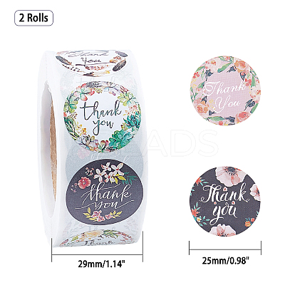 1 Inch Thank You Sticker Self-Adhesive Kraft Paper Gift Tag Stickers DIY-GL0001-05-13-1