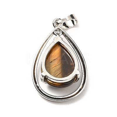 Natural Tiger Eye Pendants G-B033-04P-14-1