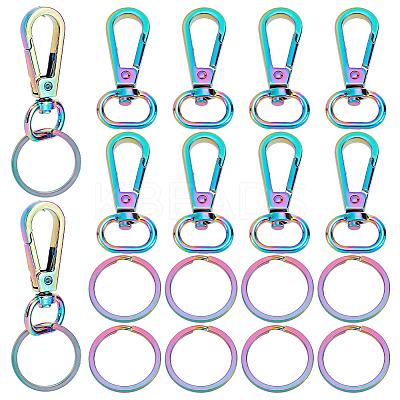 10Pcs Rainbow Color Zinc Alloy Keychain Clasps FIND-PH0006-45-1