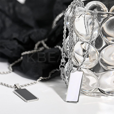10Pcs 304 Stainless Steel Rope Chain Necklaces for Men Women NJEW-BC0001-07-1