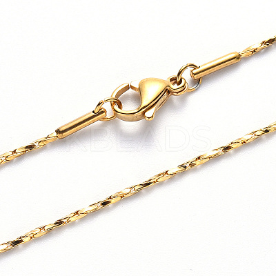 PVD Vacuum Plating 304 Stainless Steel Boston Link Chain Necklace NJEW-S420-006B-G-1