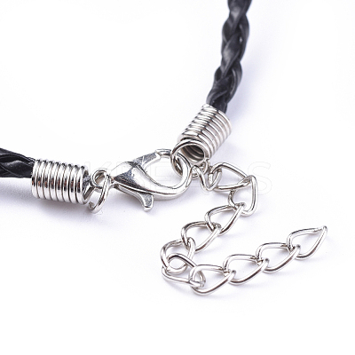 Trendy Braided Imitation Leather Necklace Making NJEW-S105-017-1