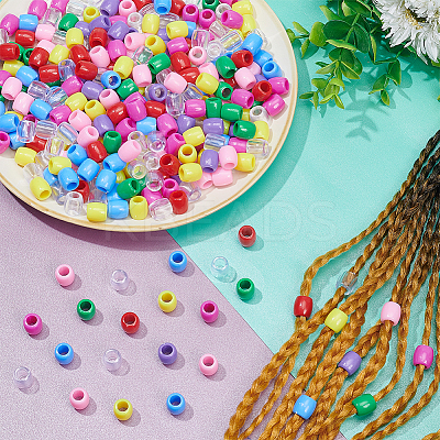 360Pcs 12 Colors Plastic European Beads KY-NB0001-66-1