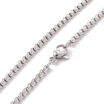 Alloy Wolf Pendant Necklace with 201 Stainless Steel Box Chains LS-NJEW-E016-06AS-1
