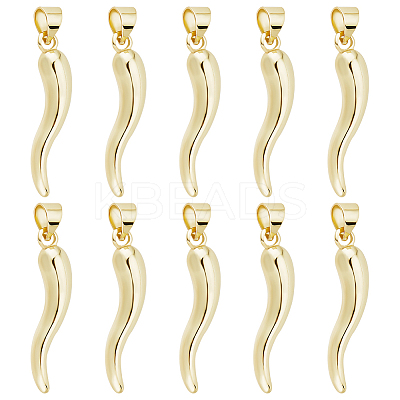 10Pcs Brass Pendants KK-BBC0011-39-1