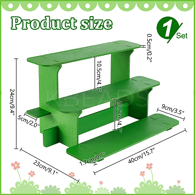 3-Tier Wooden Dice Organizer Display Riser Racks ODIS-WH0086-147-1