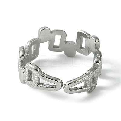 Non-Tarnish 304 Stainless Steel Open Cuff Ring RJEW-L110-036P-1