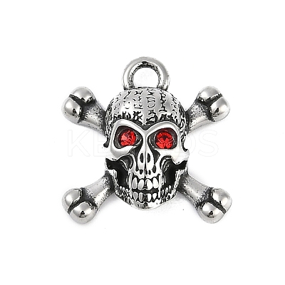 316 Surgical Stainless Steel Micro Pave Cubic Zirconia Pendants STAS-G349-40AS-1