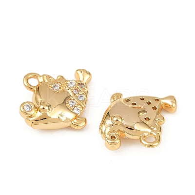 Ocean Theme Brass Micro Pave Cubic Zirconia Charms KK-F902-08H-G-1