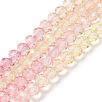 Transparent Painted Glass Beads Strands LS-DGLA-A034-T8mm-A09-1