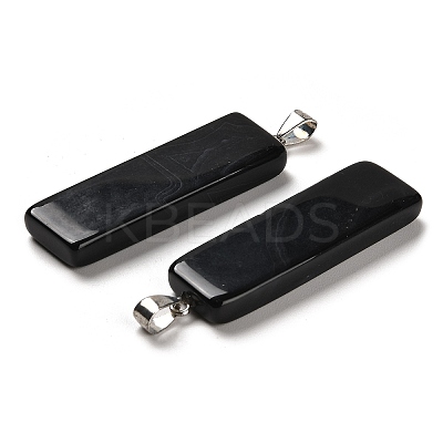 Natural Black Agate Dyed & Heated Pendants G-H289-05P-02-1