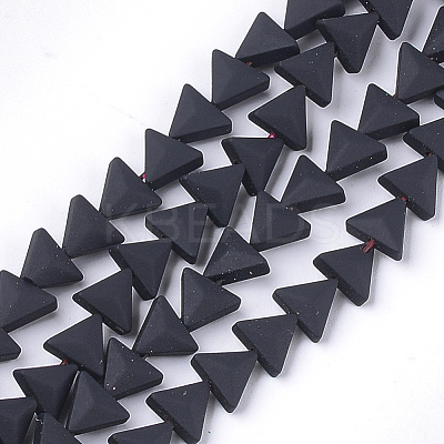 Spray Painted Non-magnetic Synthetic Hematite Beads Strands G-T116-15-17-1