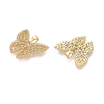 Brass Micro Pave Cubic Zirconia Pendants KK-T070-33G-1