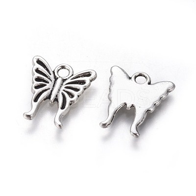 Tibetan Style Alloy Butterfly Charms TIBEP-17627-AS-NR-1