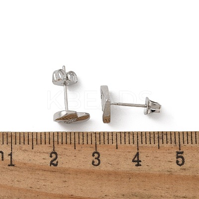 Rack Plating Brass Micro Pave Clear Cubic Zirconia Stud Earrings EJEW-K299-01P-C-1
