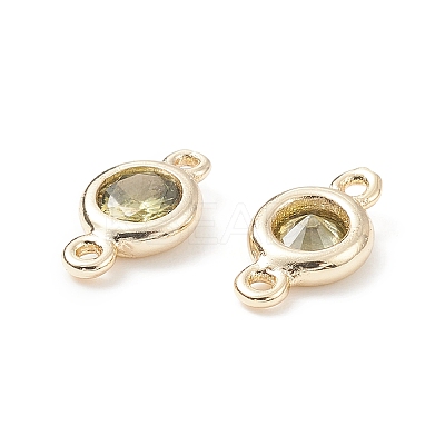 Brass Pave Cubic Zirconia Connector Charms KK-TAC0015-01G-12-1
