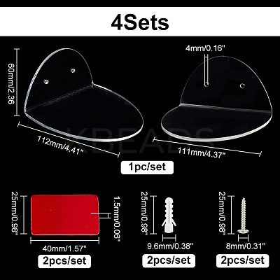 Acrylic Wall Mounted Adhesive Router Storage Rack DIY-WH0430-186B-1