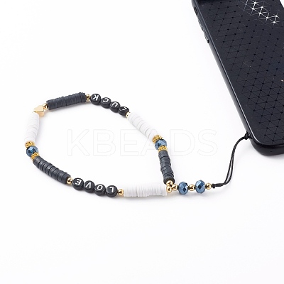 Polymer Clay Heishi Beaded Mobile Straps HJEW-JM00466-1