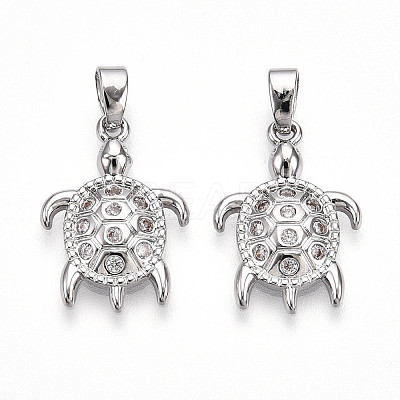 Brass Micro Pave Cubic Zirconia Pendants KK-N257-06P-1