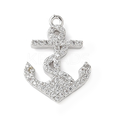 Brass Micro Pave Cubic Zirconia Pendants KK-C086-13P-02-1