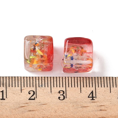 Baking Paint Handmade Gold Sand Lampwork Beads LAMP-P072-01B-08-1