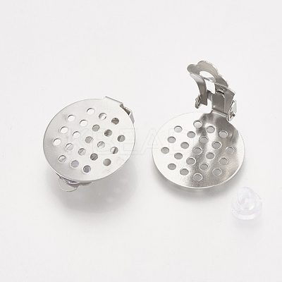 304 Stainless Steel Clip-on Earring Findings X-STAS-S104-01C-1
