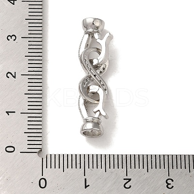 Rack Plating Brass Pave Clear Cubic Zirconia Fold Over Clasps KK-M285-31B-02P-1