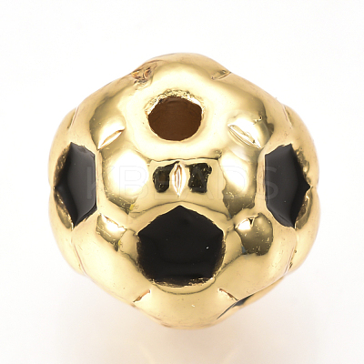 Brass Enamel Beads KK-Q738-10mm-02G-1