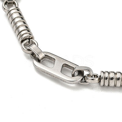 Non-Tarnish 201 Stainless Steel Column & Oval Link Chain Bracelet BJEW-B078-38P-1