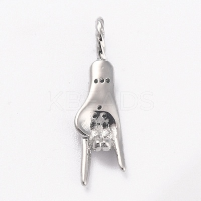 Brass Cubic Zirconia Pendants KK-B030-15A-P-1