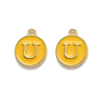Golden Plated Alloy Enamel Charms ENAM-Q437-13U-1