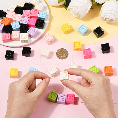 50Pcs Opaque Acrylic Beads FIND-SP0004-84-1