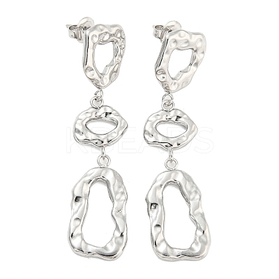Non-Tarnish Hammered 304 Stainless Steel Stud Earrings EJEW-C067-21P-1